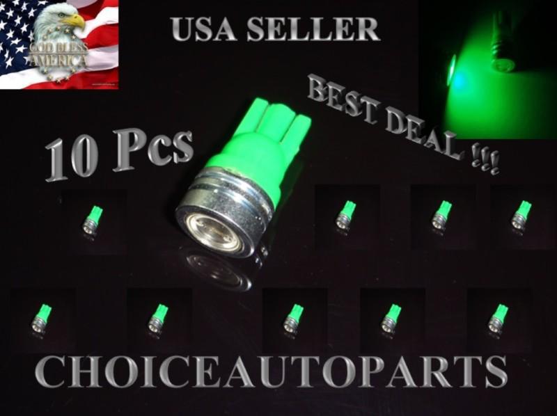 10x t10 1w high power 168 194 2825 w5w led green car led light bulbs 