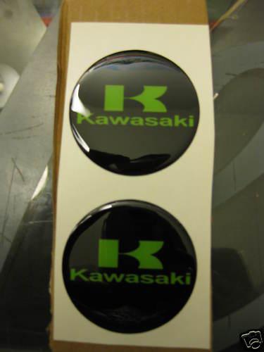 Kawasaki 3d gel dome decal x 2