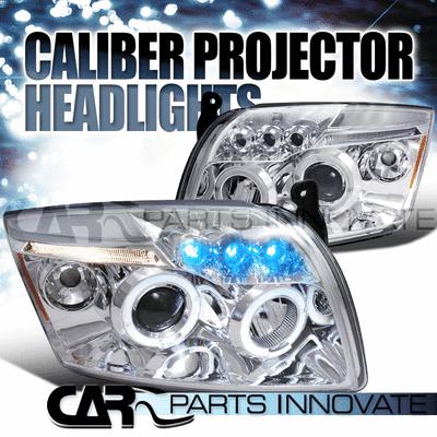 Dodge 07-12 caliber led halo projector headlights lamp chrome