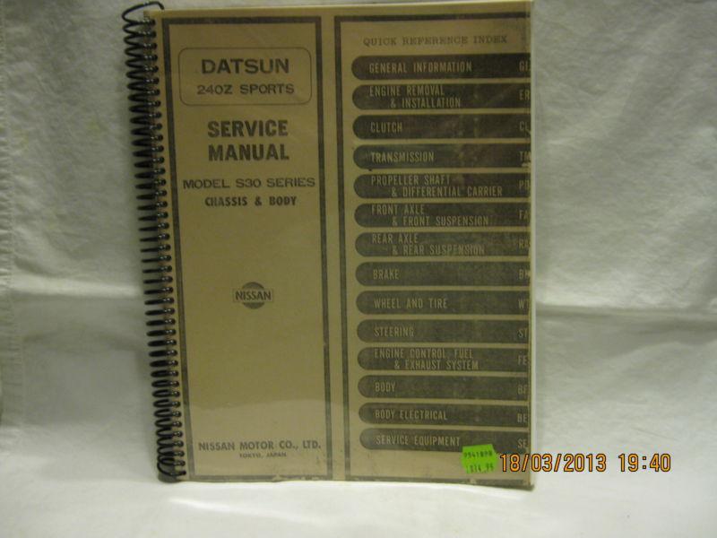  datsun 240z sports model s30 original  factory service manual,new repro.