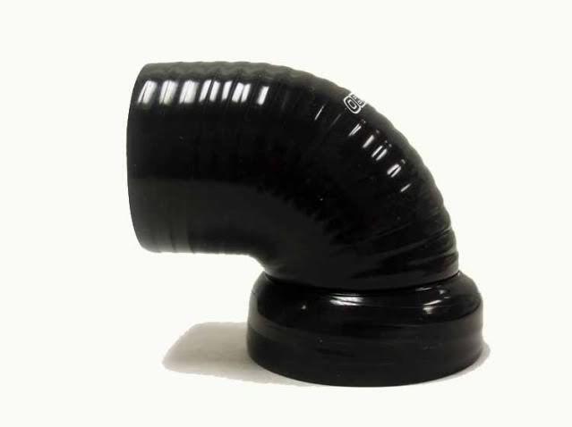 Obx 90° silicone elbow short radius step reducer (bk)