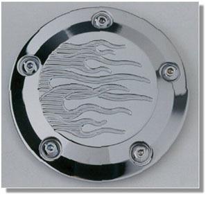 Joker machine points cover flame chrome for harley-davidson twin cam 1999-2012