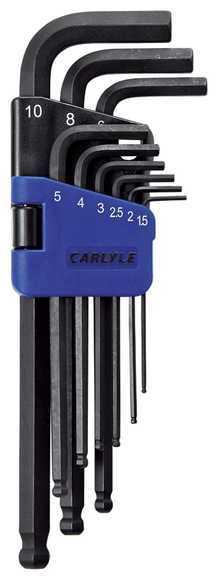 Carlyle hand tools cht hklbms9 - hex key set, long ball metric