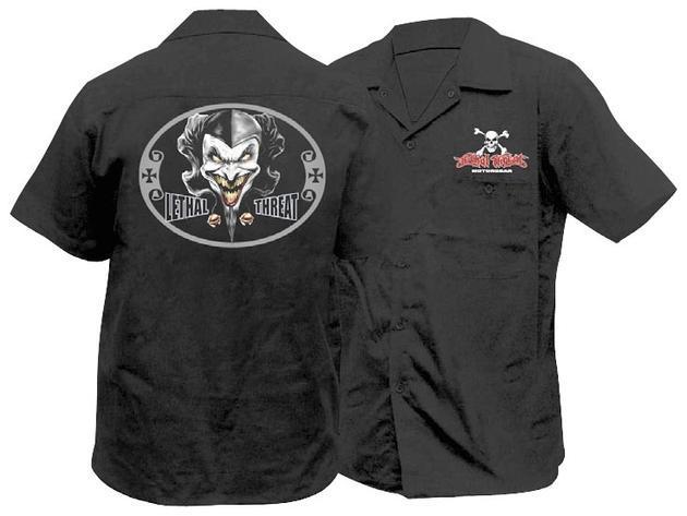 Lethal threat jester short sleeve workshirt black 2xl/xx-large