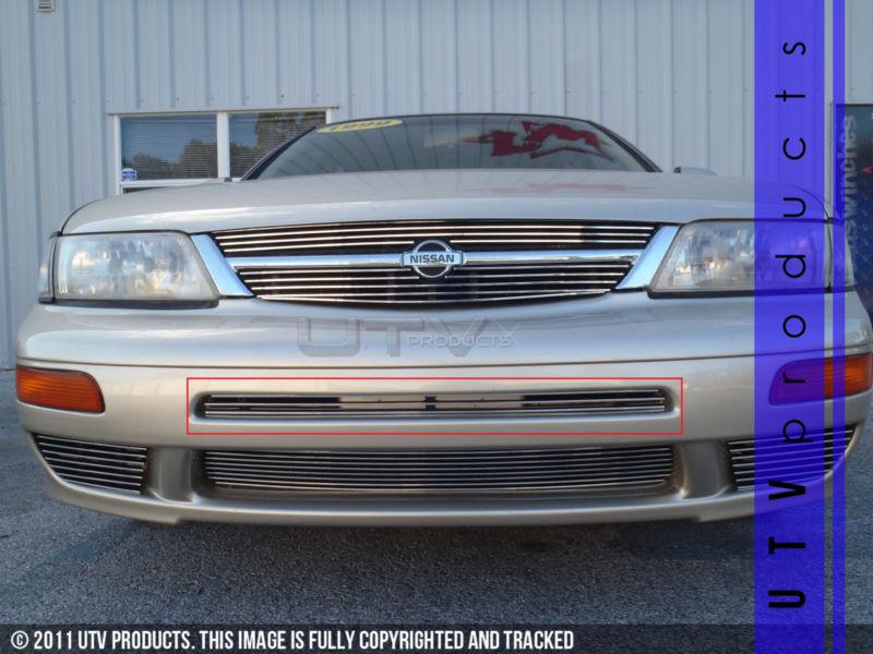 1997 1998 1999 nissan maxima 1pc mid bumper chrome billet grille kit overlay