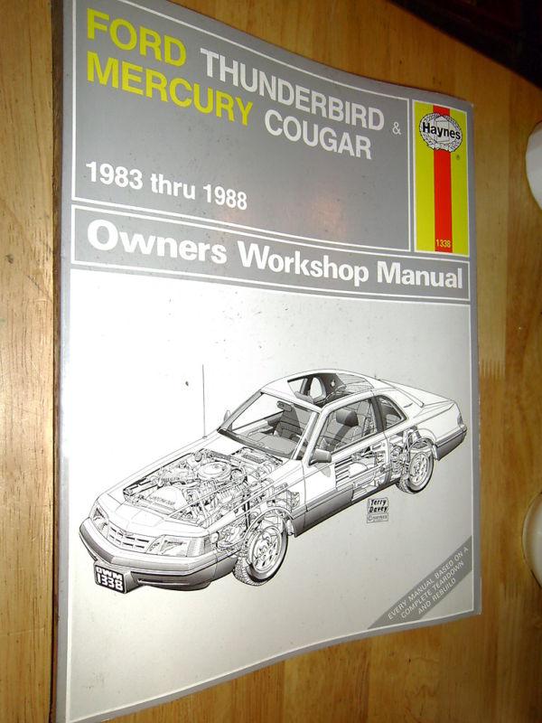 1983-1988 ford thunderbird mercury cougar shop manual 