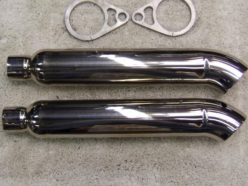 Stainless steel exhaust mufflers turbo-tip 1... pair