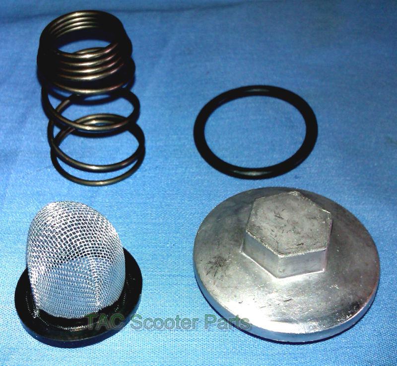 Gy6 50cc scooter 4 pc oil filter, spring, o-ring & cap kit ok02