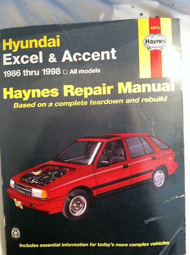 1986 thru 1998 hyundai excel and accent haynes repair manual 43015 new