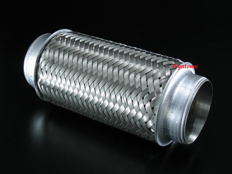 3" stainless steel braided flex pipe exhaust 8" 