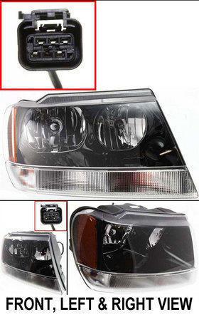 Clear lens new head lamp with bulbs right hand halogen rh passenger side parts