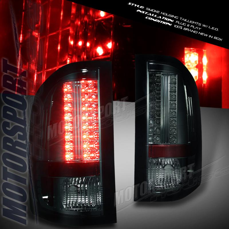 2007-2010 chevy silverado 1500 /2500/ 3500 smoke housing led taillights assembly