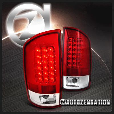 02-06 dodge ram truck red led tail lights rear brake lamps