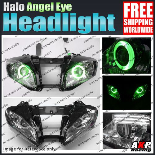 For yamaha yzf r6 06-07 halo angel eye hid led headlight lamp assembly green gs