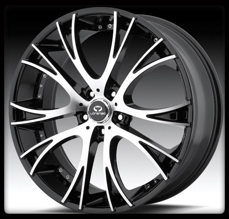 22" x 9" lorenzo wl034 gloss black machined range rover camaro m3 m5 wheels rims