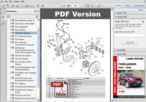 Land rover freelander 2001 2002 2003 2004 2005 2006 service repair fsm manual