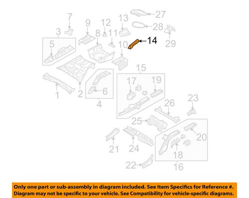 Subaru oem 05-09 legacy floor rails-rear-muffler bracket left 52153ag96a9p