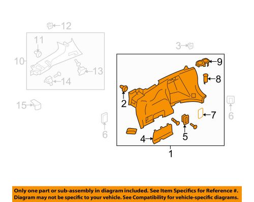 Subaru oem 09-13 forester interior-rear-side trim panel right 94027sc021jc