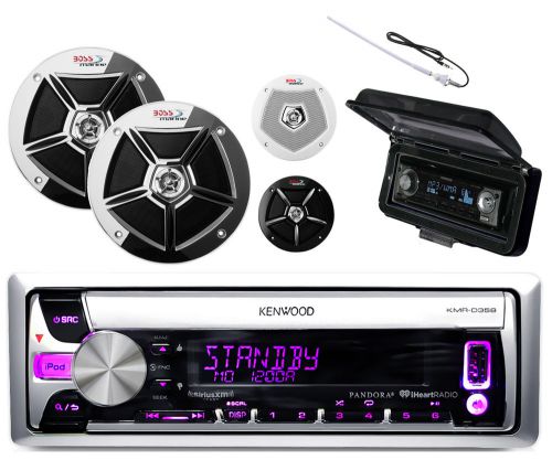 2 multi grill 6.5&#034; speakers,kenwood ipod usb cd marine radio,antenna,radio cover