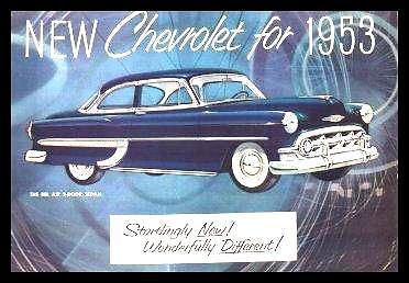 1953 chevrolet chevy color brochure- bel air 210 150, original gm