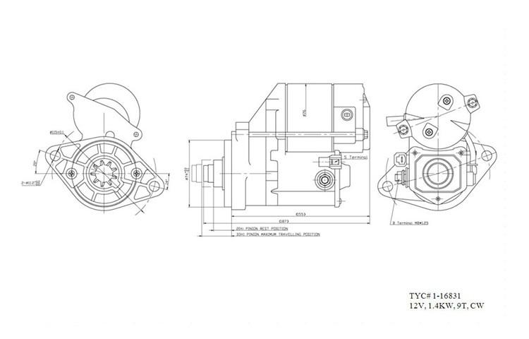 Replacement starter 81-93 toyota pickup 92-93 toyota 4 runner 2.4l l4 2810008020