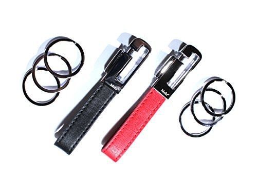 Mehr enterprises mehr? 2x genuine leather valet key chain set - detachable