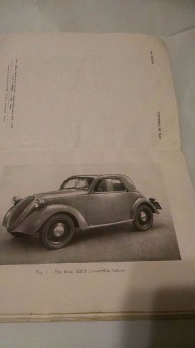 Fiat 500b owners instruction book 1949