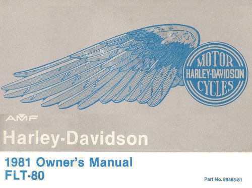 1981 harley-davidson flt-80 tour glide owners manual -flt80-tour glide-flt 80