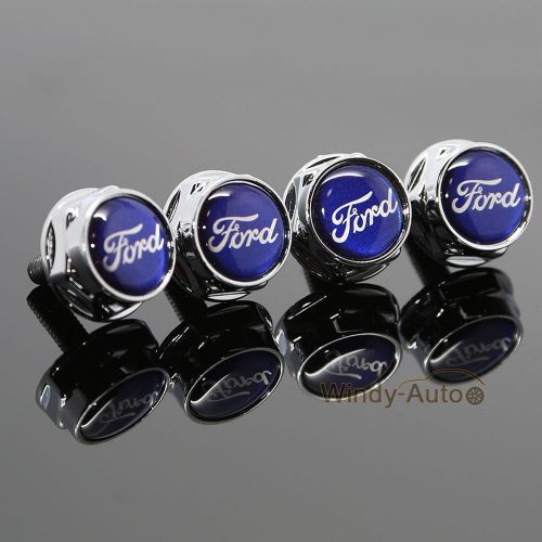 4pcs car license plate frame screw bolts cap cover fit for ford all model