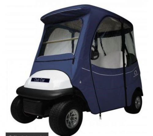 Custom golf cart enclosure club car precedent i2 2 person navy blue short roof