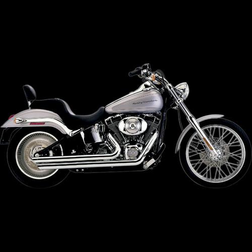 Speedster exhausts w/powerport,slash down chrome for 2007-2011 harley softail