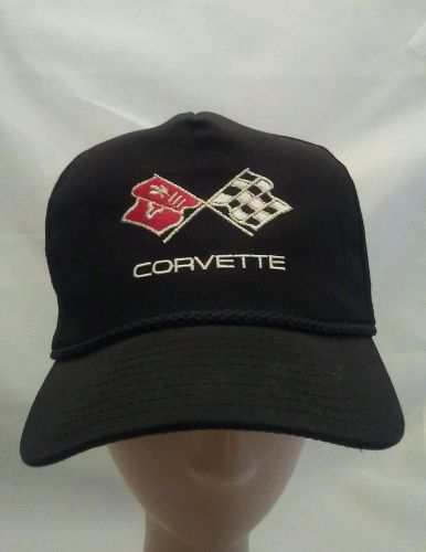 Corvette trucker hat black red silver flags snapback basebalk cap front braid