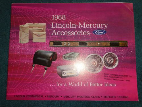 1968 lincoln &amp; mercury pictured accessories catalog / original 31 page book