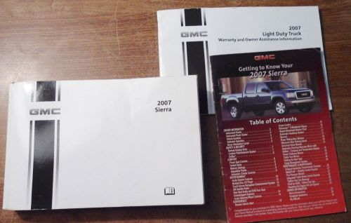 2007 oem gm gmc sierra truck auto owner&#039;s owner manual used &amp; get to know &amp; warr