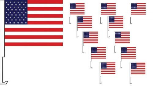 Car dealer supplies 12 car window clip flags american patriotic red white blue