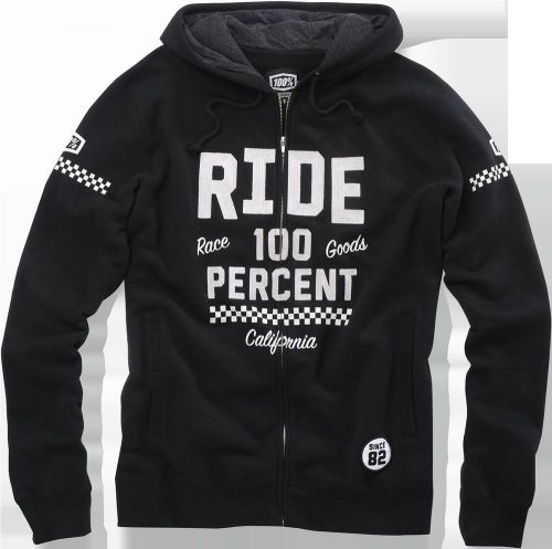 100% flat track fleece hoodie hoody black mx atv all sizes