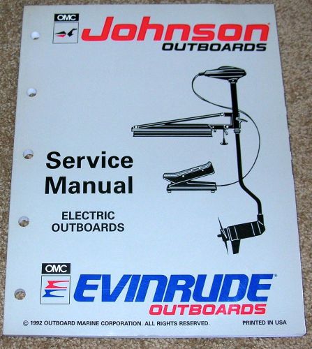 Johnson service manual electric outboard boat motors evinrude omc dated 1992