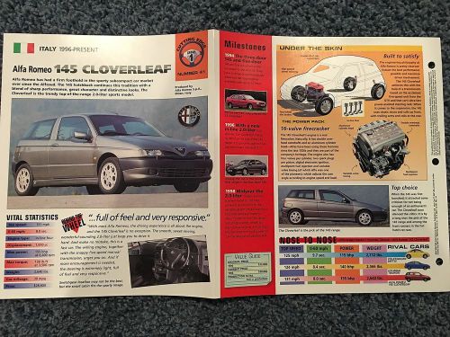 ★★ alfa romeo 145 cloverleaf - collector brochure specs info 1996+ ★★