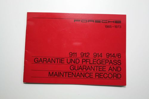 Porsche maintenance record book 911t/e/s 912 914/6 from 68-73 (wkd 431412)