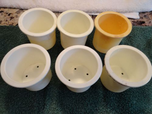6pcs white plastic cup drink holders for marine boat rv