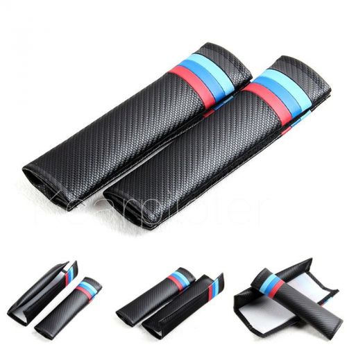 2pcs carbon fiber three kinds of color m auto seat belt cushions shoulder pads