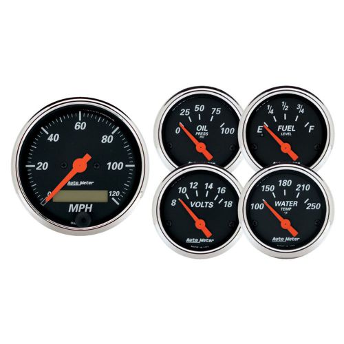 Auto meter 1421 designer black; street rod kit