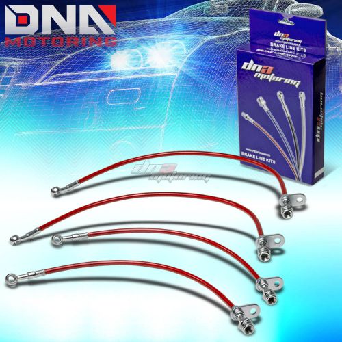 For 02-06 rsx/civic si/tsx/crz red stainless steel hose braided brake line