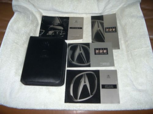 1997 acura tl owners manual set with black leather case