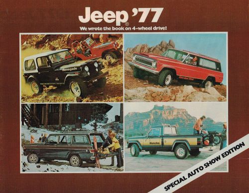 1977 jeep brochure: cj-5,7,pickup,wagoneer,cherokee,honcho,chief,renegade,4wd