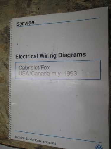 1993 vw cabriolet fox original factory wiring diagrams manual service shop