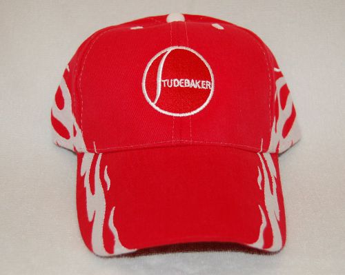 New!!!!  studebaker red ball hat (red with white flames)