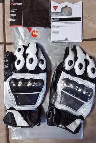 New dainese 4-stroke evo white white black motorcycle race gloves size m