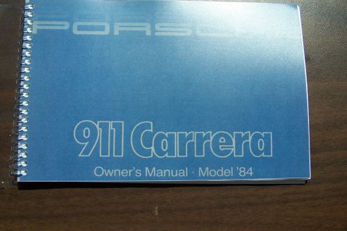 1984 porsche 911 carrera owners manual parts service 911 carrera new reprint