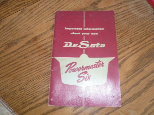 1953 desoto powermaster six owner&#039;s guide - vintage - glove box